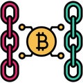 Bridge icon, Bitcoin related vector illustration Royalty Free Stock Photo