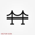 Bridge icon in flat style. Road business concept