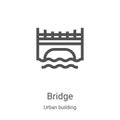 bridge icon vector from urban building collection. Thin line bridge outline icon vector illustration. Linear symbol for use on web Royalty Free Stock Photo