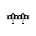 Black line icon for Bridge, flyover and overpass