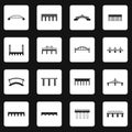 Bridge icons set in simple style