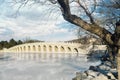 Bridge in imperial garden at Summer Palace Royalty Free Stock Photo