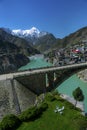 bridge on the indus river in dasu kkh Pakistan
