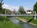 bridge in iron over the River Bacchiglione in Vicenza City in Northern Italy