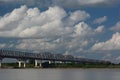 Bridge on Irrawaddy river. Pakokku. Myanmar Royalty Free Stock Photo