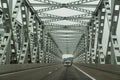 Bridge Keizersveer / Holland, Nederland: October 07 2019: Traffic on bridge Keizersveer over river Bergse Maas