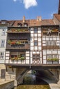 Bridge Kramerbrucke in Erfurt in a beautiful summer day, Germany