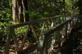 Bridge on La Cangreja trail in Rincon de la Vieja National Park near Curubande in Costa Rica Royalty Free Stock Photo