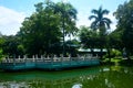 Bridge and lake at Chinese garden inside Rizal park in Manila, Philippines Royalty Free Stock Photo