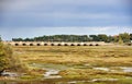 The bridge through the largest river in San Vicente de la Barquera Royalty Free Stock Photo