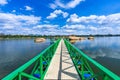 A Bridge Leading To The Buddha`s Footprint In The Middle Of The Mekong River In Nakhon Phanom Province,Thailand