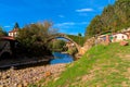 Bridge Lierganes Cantabria Spain over River Miera located 15 miles from Santander