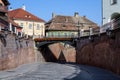 The Bridge of Lies Podul Minciunilor near the Small Square Piata Mica in the historical center of the Sibiu city in