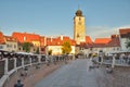 The Bridge of Lies from small square, Sibiu. Royalty Free Stock Photo