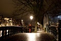 Bridge with lights at annual Amsterdam Light Festival on December 30, 2013 Royalty Free Stock Photo