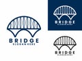 Bridge line logo design vector template. Modern structure bridge line logo design Royalty Free Stock Photo