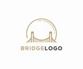 Bridge logo icon design concept, Construction logo design template