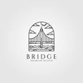 Bridge logo minimal line art vector illustration design