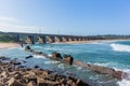 Bridge Long River Mouth Ocean Beach Royalty Free Stock Photo