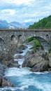 Bridge in lovely small Town Architecutre in Norway Royalty Free Stock Photo