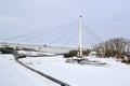 The bridge of lovers through the Tura River and the embankment i