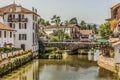 Bridge of the main street of the village saint jean pied de port. Pyrenees France Royalty Free Stock Photo