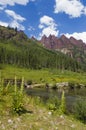 Bridge beside Maroon Lake Royalty Free Stock Photo