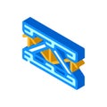 bridge metal material frame isometric icon vector illustration Royalty Free Stock Photo