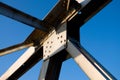 Bridge Metal Structure Details with Blue Sky Royalty Free Stock Photo