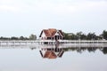 The bridge in the middle of the pond on the pavilion Royalty Free Stock Photo