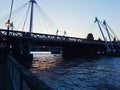 Bridge modern city centre London construction water river Royalty Free Stock Photo