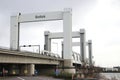 The bridge with the most malfunction in the Netherlands ; The botlekbrug on Motorway A15 Royalty Free Stock Photo