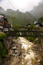 Bridge and mountains