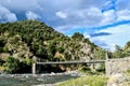 bridge in the mountains, photo as a background , in janovas fiscal sobrarbe , huesca aragon province