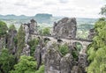 Bridge named Bastei in Saxon Switzerland, Germany Royalty Free Stock Photo