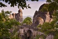 Bridge named Bastei in Saxon Switzerland, Germany Royalty Free Stock Photo