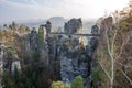 Bridge named Bastei in Saxon Switzerland, Germany on a sunny day in spring Royalty Free Stock Photo