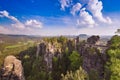 Bridge named Bastei in Saxon Switzerland, Germany Royalty Free Stock Photo