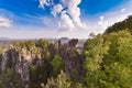 Bridge named Bastei in Saxon Switzerland, Germany Royalty Free Stock Photo