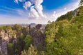 Bridge named Bastei in Saxon Switzerland, Germany Royalty Free Stock Photo