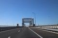 Bridge named Botlekbrug on motorway A15 in the Botlek harbor in Rotterdam, The Netherlands