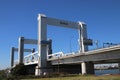 Bridge named Botlekbrug on motorway A15 in the Botlek harbor in Rotterdam, The Netherlands