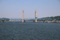 Bridge named Calandbrug in the harbor of Rotterdam over Caland canal.