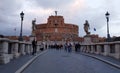 Bridge near Castel Santangelo, Rome, Italy. Royalty Free Stock Photo