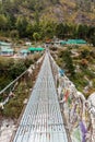 Bridge in Nepal. Trekking Everest Base Camp Royalty Free Stock Photo