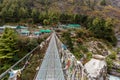 Bridge in Nepal. Trekking Everest Base Camp Royalty Free Stock Photo