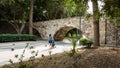 Bridge of Neratzia Castle in Kos. Royalty Free Stock Photo