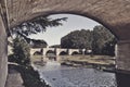 Bridge next to the Abbey Church of Saint-Savin sur Gartempe in the Vienne region