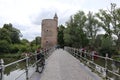 Gunpowder Tower Poertoren with bridge and flowers