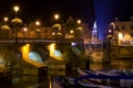 Bridge by night in Auxerre Royalty Free Stock Photo